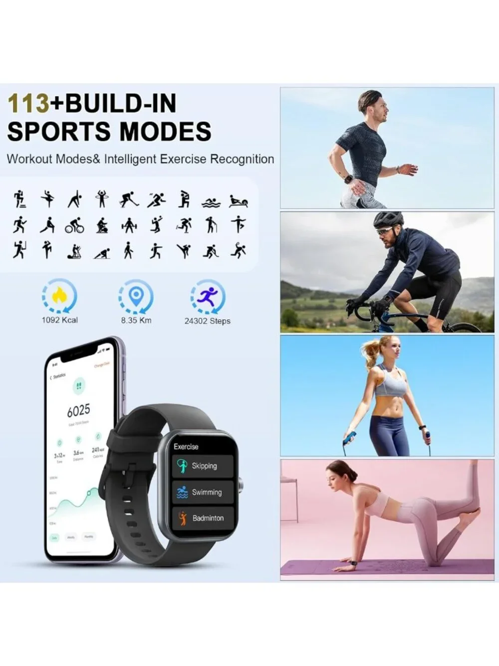 HD Smart Watch for Men & Women - Make/Receive Calls, 1.96” Touchscreen, 2026